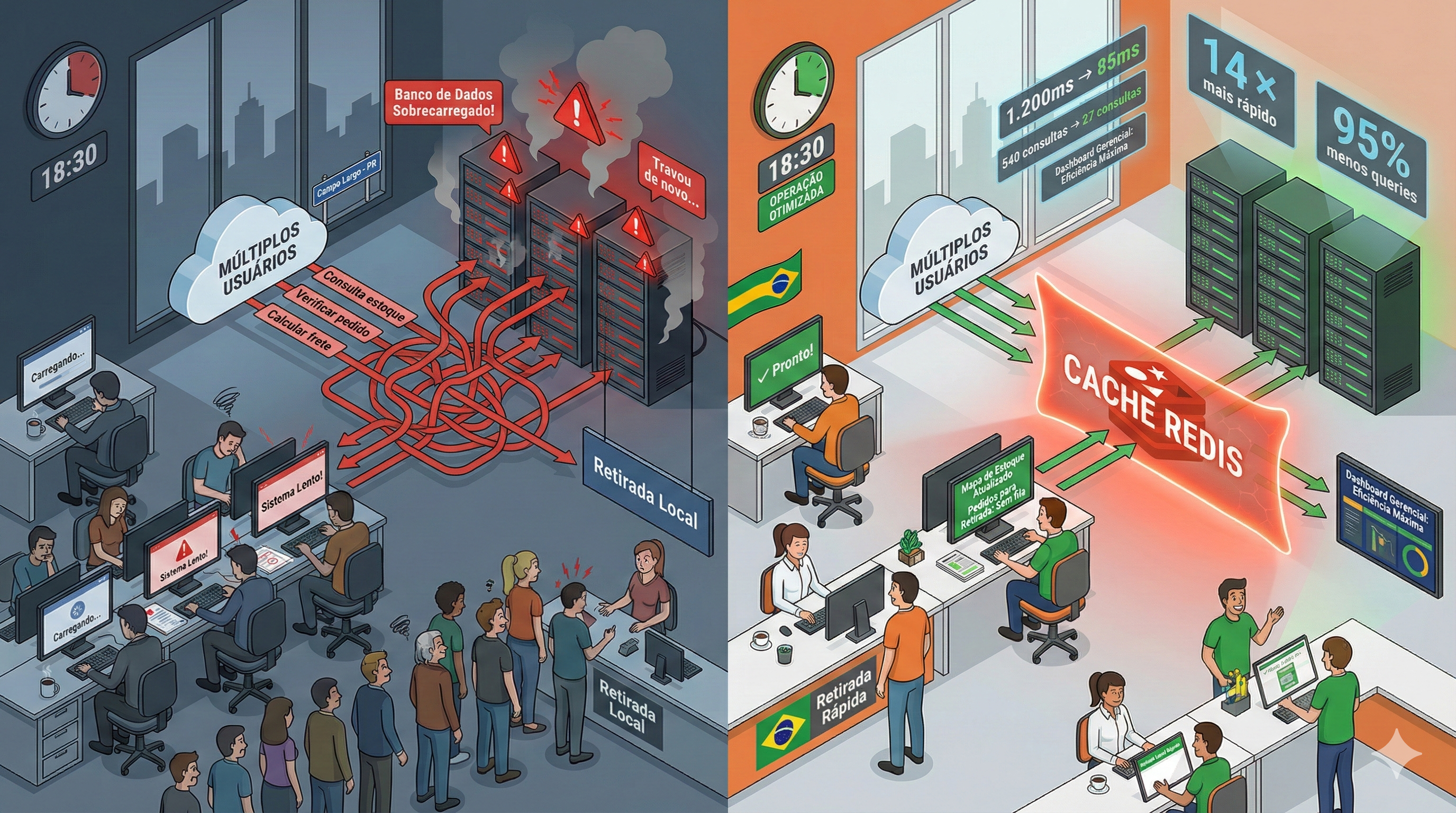 Esquema de arquitetura com Redis, Tomcat, WildFly e PostgreSQL